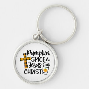 Porte-clés Bonjour Automne Citrouille Épices et Jésus Christ