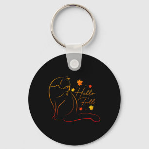 Porte-clés Bonjour Chat Automne Kitten Amoureux de les chats