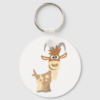 Porte-clés Bonjour ! Chèvre caricaturale mignonne