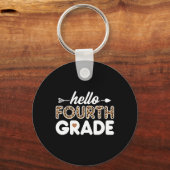 Porte-clés Bonjour Empreinte de léopard de 4e année Enseignan (Recto)