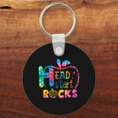 Porte-clés Bonjour Head Start Rock Tie Dye Retour à l'école E (Recto)