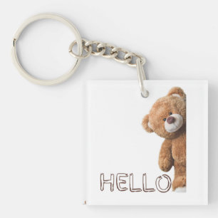 Porte-clés Bonjour mignon ours Brown Teddy Bear