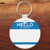 Porte-clés Bonjour Mon Nom Est - Bleu (Recto)