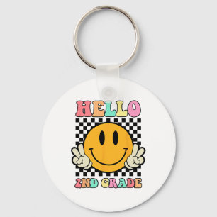 Porte-clés Bonjour visage de sourire hippie de 2e année Ck po