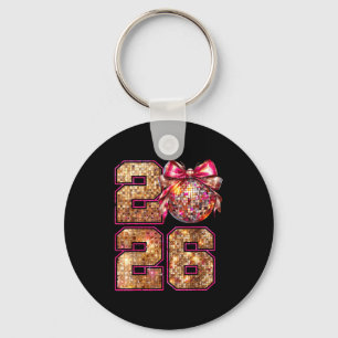 Porte-clés Bonne Année 2026 Boule Disco Nk Coquette Arc Fam