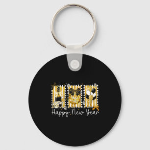Porte-clés Bonne année 2026 Coquette dorée Bow Disco Ball C