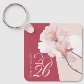Porte-clés Bonne Année 2026 Personalized Floral Keychain (Recto)