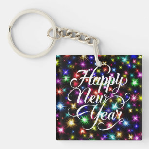 Porte-clés Bonne année avec Arrière - plan Fireworks-23756