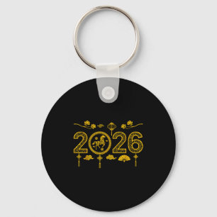 Porte-clés Bonne année chinoise du cheval 2026 tenue lunaire