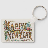 Porte-clés Bonne année dans les troncs d'arbres, les Acornes (Recto)