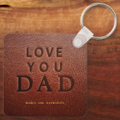 Porte-clés Bonne Fête des pères amour vous papa 3 photos (Verso)