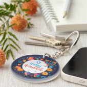 Porte-clés Bonne fête Hanoukka belle décoration (Devant Droit)