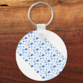 Porte-clés Bonne fête Hanoukka belle décoration bleue (Recto)