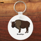 Porte-clés Bonne illustration de bison américain (Recto)