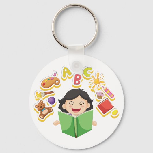 Porte-clés Bonne lecture fille (Recto)