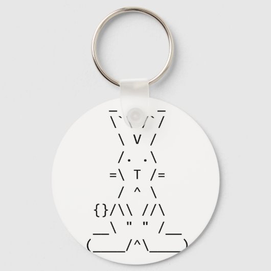 Porte-clés Bonne Pâques ASCII Bunny Art (Recto)
