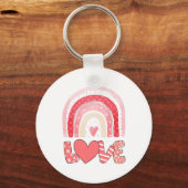 Porte-clés Bonne Saint Valentin avec mon coeur d'amour (Recto)