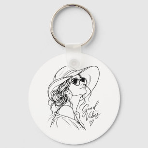 Porte-clés Bonne Vibration – Ligne Élégante de Femme