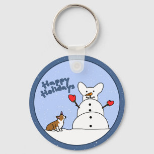 Porte-clés Bonnes fêtes porte - clé de corgi