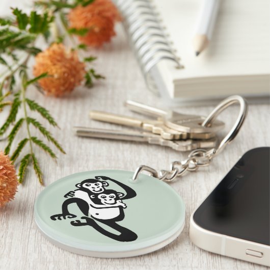 Porte-clés BONOBO mignon - Chimpanzé - Primate - Faune (Devant droit)