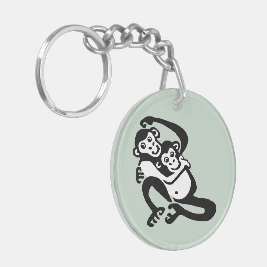 Porte-clés BONOBO mignon - Chimpanzé - Primate - Faune (Devant gauche)