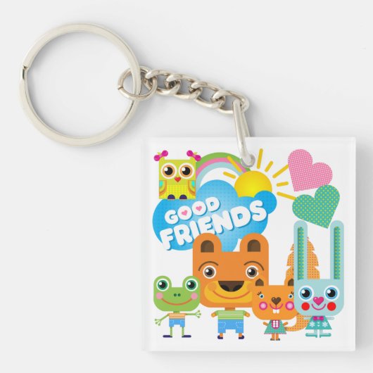 Porte-clés Bons amis d'animaux (Devant)