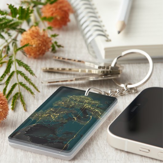 Porte-clés Bonsaï d'or (Devant droit)