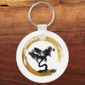 Porte-clés Bonsai Tree. Zen Enso Circl. Feng Shui Calligraphy (Recto)