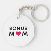 Porte-clés Bonus Maman | Fête des mères de coeur rose moderne (Dos)