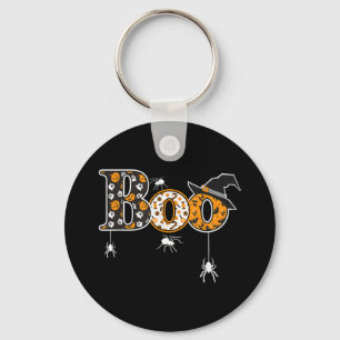 Porte-clés Boo Avec Araignées Et Sorcière Casquette Halloween
