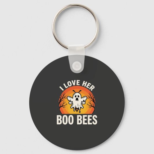Porte-clés Boo Bees Halloween Ghost Bee Funny Design_1 (Recto)