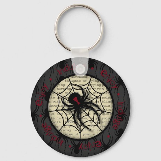 Porte-clés Boo Black Widow Spider & Texte Déplaisant pour Hal (Recto)