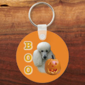 Porte-clés Boo de caniche blanc (Verso)