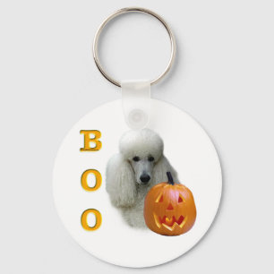 Porte-clés Boo de caniche blanc