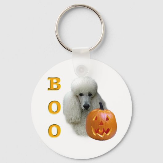 Porte-clés Boo de caniche blanc (Recto)