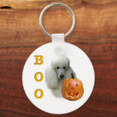 Porte-clés Boo de caniche blanc (Recto)
