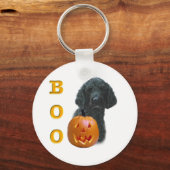 Porte-clés Boo de caniche noir (Recto)