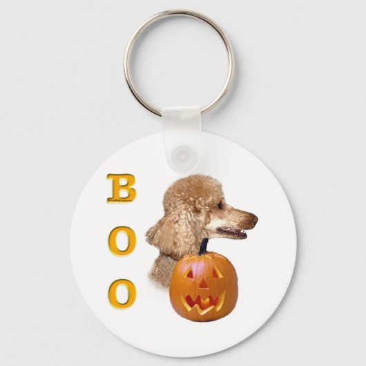 Porte-clés Boo de caniche recouvert d'abricot (Recto)