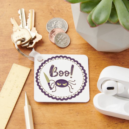 Porte-clés Boo drôle Halloween personnage d'araignée main (Bureau)