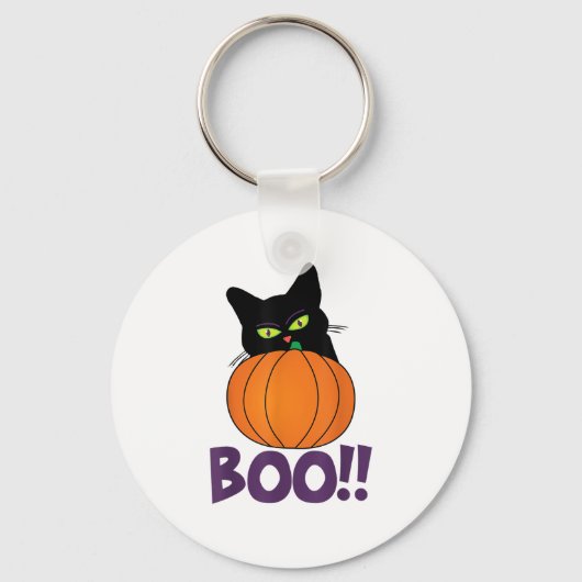 Porte-clés Boo Funny Jolly Chat Pékin Citrouille Halloween pa (Recto)
