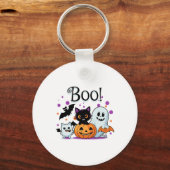 Porte-clés Boo Ghost Citrouille Chat Et Ts Halloween Graphism (Recto)