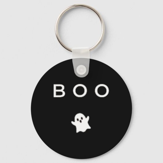 Porte-clés BOO Ghost Halloween Subtle Minimal Automne Fun Tri (Recto)