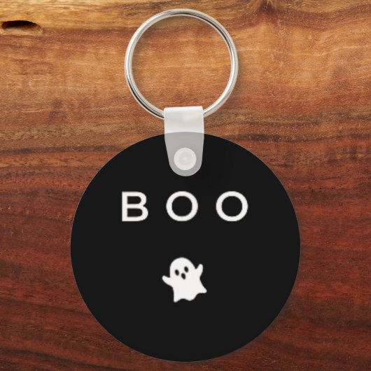 Porte-clés BOO Ghost Halloween Subtle Minimal Automne Fun Tri (Recto)