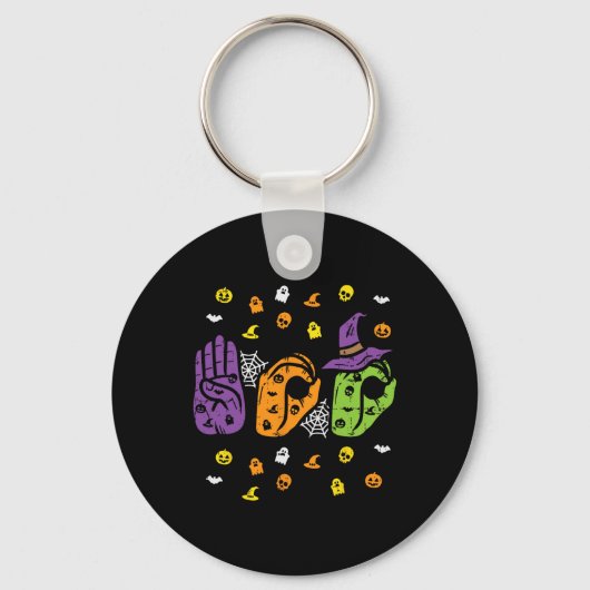 Porte-clés Boo Hands American Sign Language Pride ASL Hallowe (Recto)