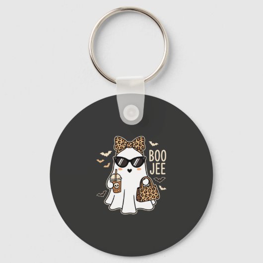 Porte-clés Boo Jee Cute Ghost Halloween Leopard Design_1 (Recto)