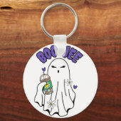 Porte-clés Boo-Jee Cute halloween Ghost avec café glacé (Recto)