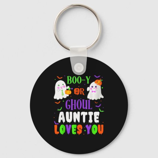 Porte-clés Boo-y Or Ghoul Auntie Loves You Boo Halloween Baby (Recto)