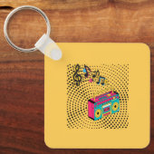 Porte-clés Boombox audio rétro. (Recto)