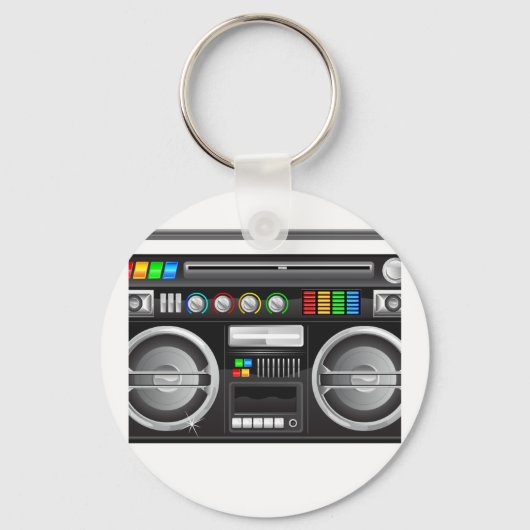 Porte-clés boombox rétro graveur graphique (Recto)