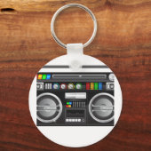 Porte-clés boombox rétro graveur graphique (Recto)